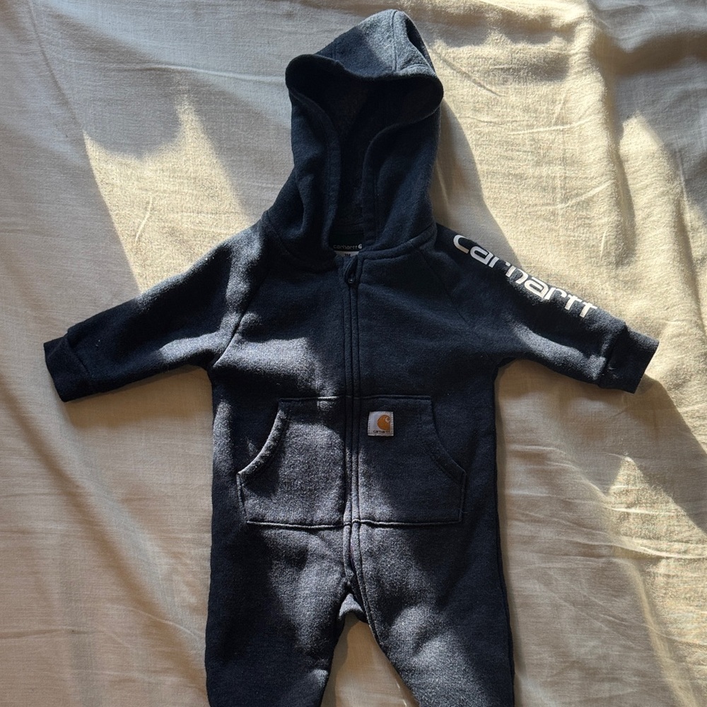 Carhartt Charcoal Infant Hooded Jumpsuit